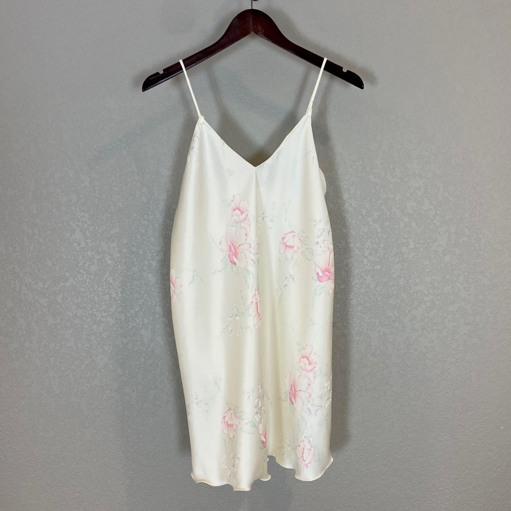 Silk Floral Slip Dress Nightgown/Chemise